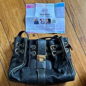 Jimmy Choo Black Leather Shoulder Bag